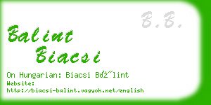 balint biacsi business card